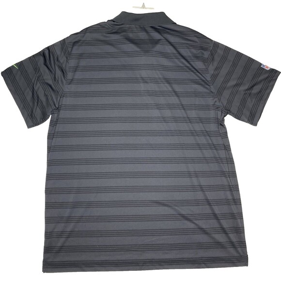 Nike Drifit Polo Men XXL Gray Striped Seattle Seahawks NFL On Field Apparel EUC - Picture 2 of 7